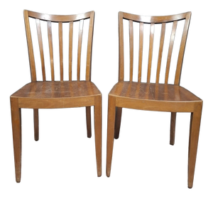 Vintage Chairs in Light Wood, 1950s, Set of 2