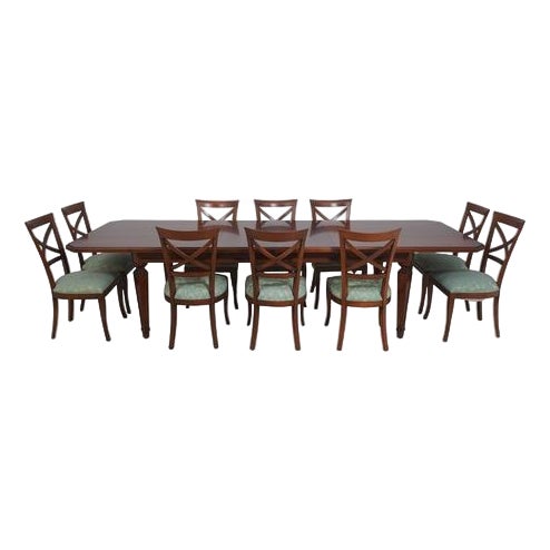 Italian 11 Piece Neoclassical Dining Room Table & Chairs Set For Sale