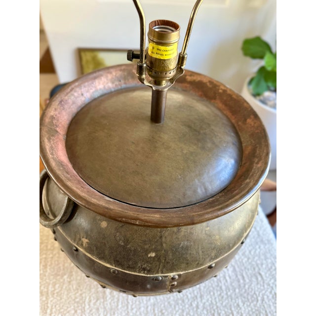Huge Vintage Chapman Patchwork Metal Lamp For Sale - Image 10 of 12