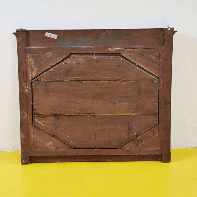 Antique Charles X Empire Octagonal Mirror in Inlaid Wood For Sale - Image 8 of 11