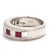 Metal 1.52ctw Ruby and Diamond Thick Band Ring, 18k White Gold, Ring Size 6.25 For Sale - Image 7 of 8