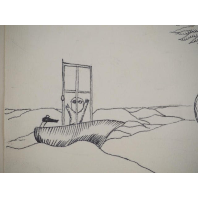 Jean-Claude Silbermann, Sneaky Signs, The Sea Monster, Original Ink Drawing For Sale - Image 4 of 6