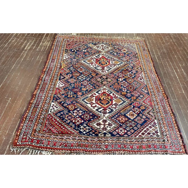 Early 20th Century Antique Qashqai/ Shiraz Rug, 4'6" X 6'2", #17428 For Sale - Image 11 of 13