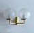 Mid-Century Modern Vintage Double Glass Brass Sconces, Set of 2 For Sale - Image 3 of 18