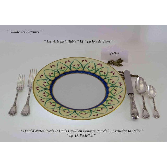 Vintage/New Sterling Silver 5-Piece Flatware Place-Setting, Bourbon Pattern by Odiot For Sale - Image 10 of 12