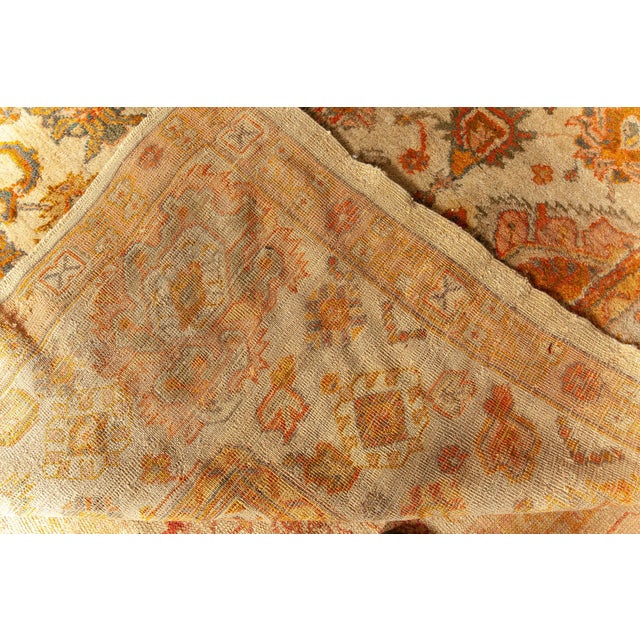 Textile Oversized Antique Turkish Oushak Rug For Sale - Image 7 of 8