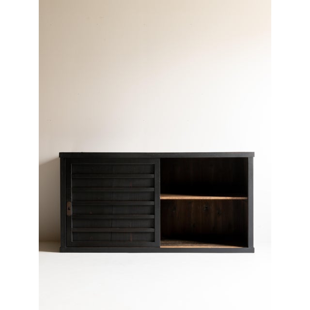 Japanese Antique Large Black Tansu 1860s-1900s / Sideboard Wabisabi For Sale - Image 4 of 18