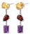 Citrine - Garnet - Amethyst Drop Earrings, Multi Gemstone Birthstone Dangle Earrings - A Pair For Sale