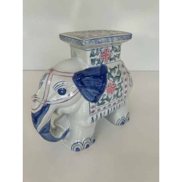 Chinoiserie Vintage Mid Century Chinoserie Elephant Garden Plant Stand For Sale - Image 3 of 7