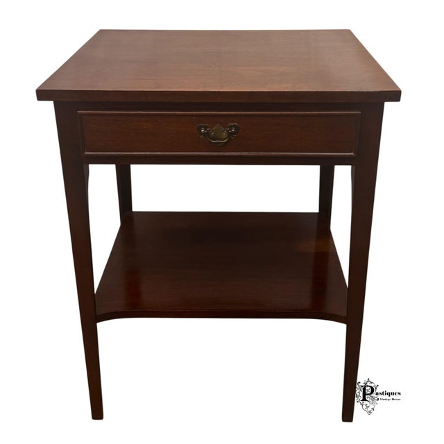 Vintage Chippendale Style Nightstand / Side Table by Craftique featuring High Quality Solid Mahogany Construction, One...