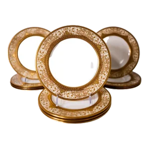 Antique Gilt Encrusted Dessert-Lunch Plates for Marshall Fields Chicago - Set of 12