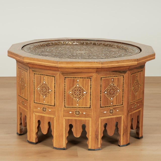 Antique Moroccan Inlaid Table With Tray Top For Sale - Image 4 of 13