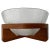 1960s Danish Glass Salad Serving Bowl on Curved Teak Wood Stand For Sale - Image 11 of 11