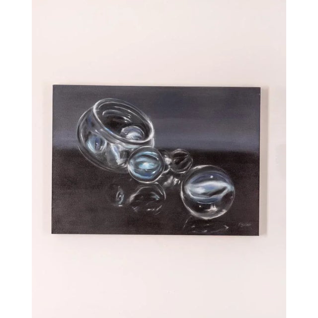 Blue Gabriella Giardi, Pandora (Biglie Series), Oil on Canvas, 2022 For Sale - Image 8 of 8