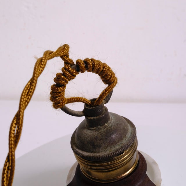 Vintage Pendant Lamp with White Milk Glass Lampshade, 1930s For Sale - Image 10 of 15