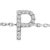 Contemporary 10K White Gold Diamond Accent "P" Initial Charm and Link Bracelet For Sale - Image 3 of 6