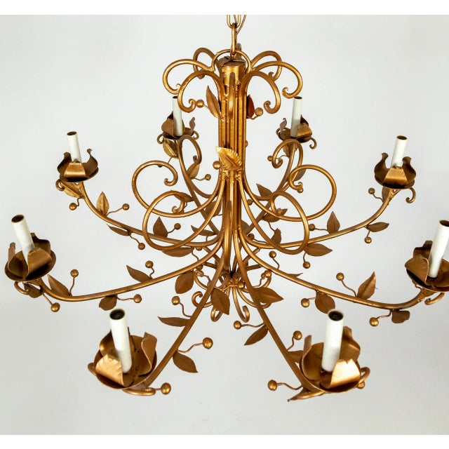 Late 20th Century Rose Gold 8-Light C-Curve Berry Chandelier For Sale - Image 10 of 10