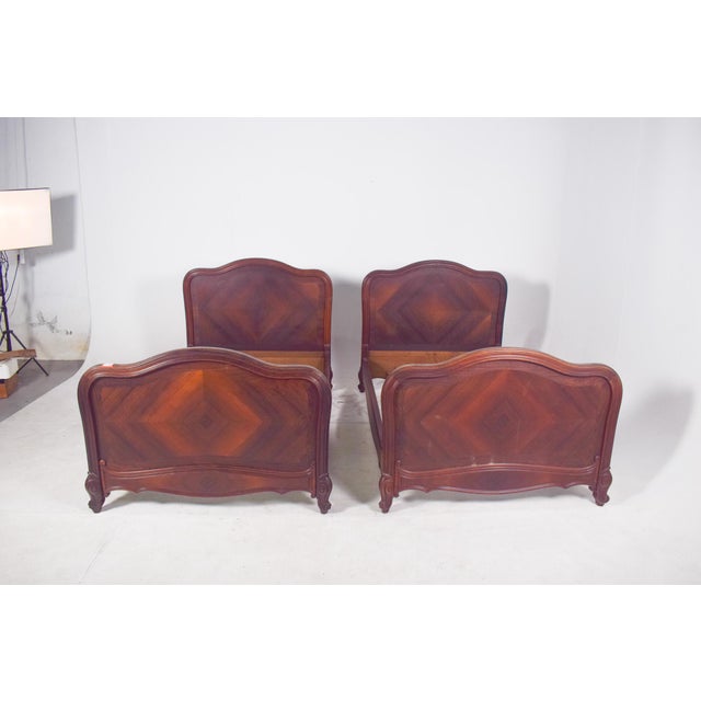 Louis XV Rosewood Veneered Single Beds, 1890, Set of 2 For Sale - Image 14 of 14