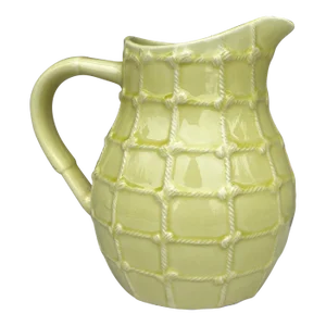 Yellow Majolica Rope Pitcher Saint Clement, Circa 1950