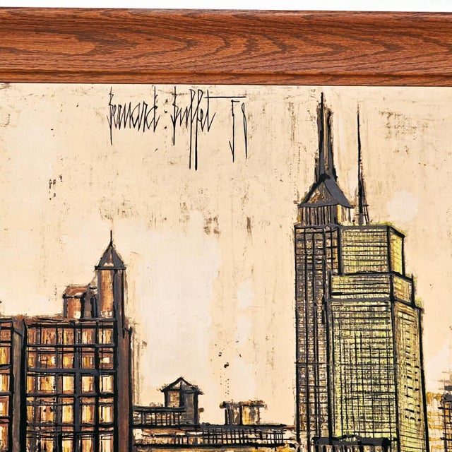 Bernard Buffet 1950s Mid Century Lithograph "New York Skyline" by Bernard Buffet For Sale - Image 4 of 4
