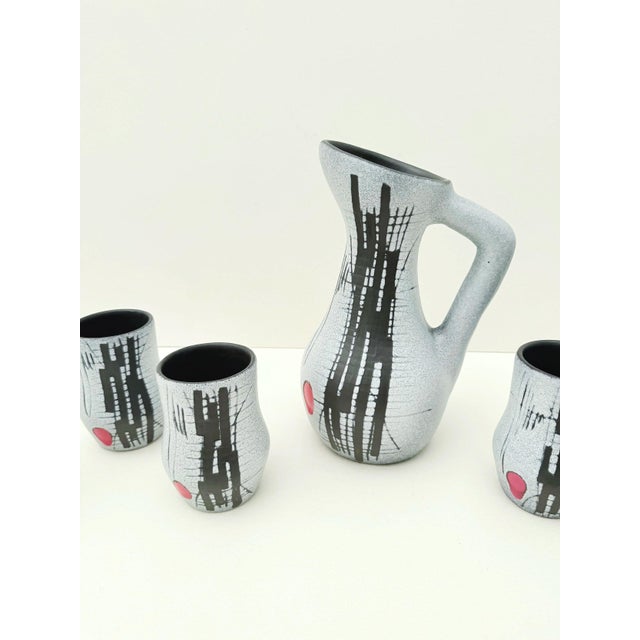 Ceramic Orangeade Service by François Caleca for Vallauris, France, 1960s, Set of 7 For Sale - Image 3 of 7