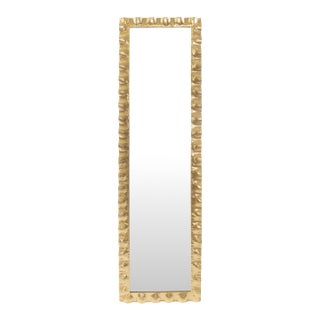 La Bailadora Bright Gold Ruffled Metal Dressing Mirror For Sale