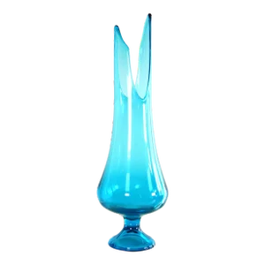 Vintage Mid Century Modern Aqua Blue Stretch Glass Vase