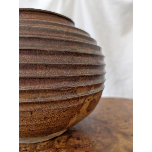 Ceramic Vintage Brutalist Ceramic Globe Vase, 1960s For Sale - Image 7 of 12