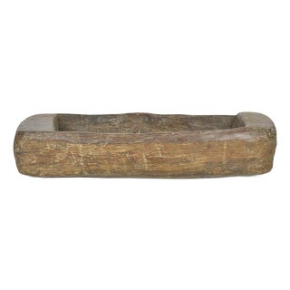 Antique Hand-Carved Solid Wood Trough For Sale