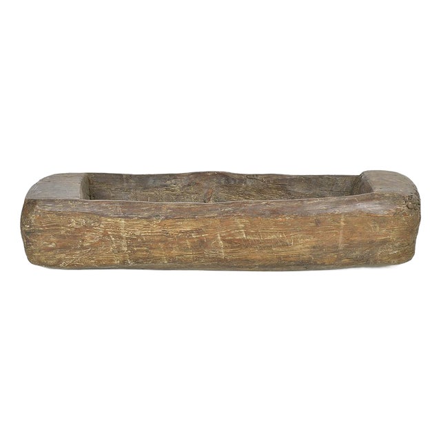 Antique Hand-Carved Solid Wood Trough For Sale