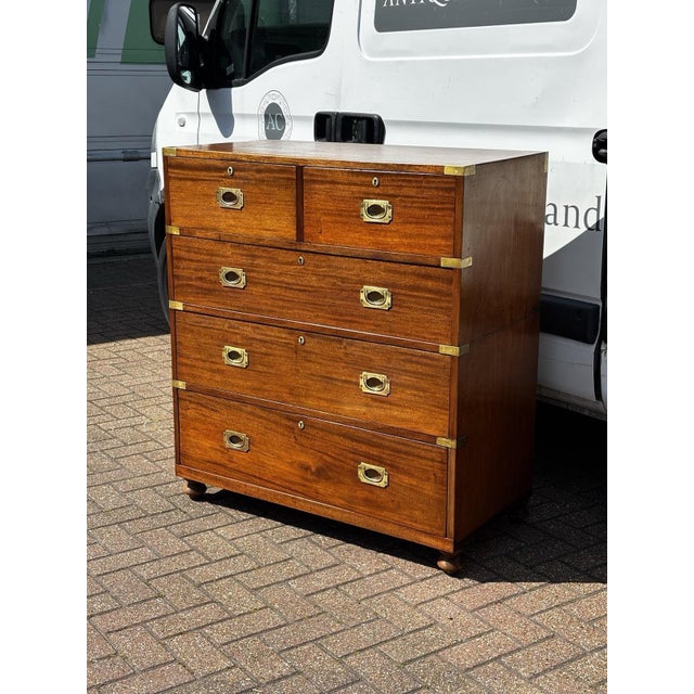 Brass Bound Mahogany Campaign Chest, Ross & Co, Dublin, Superb Quality. Ross & Co, 9,10 & 11 Elis Quay, Dublin Fine...