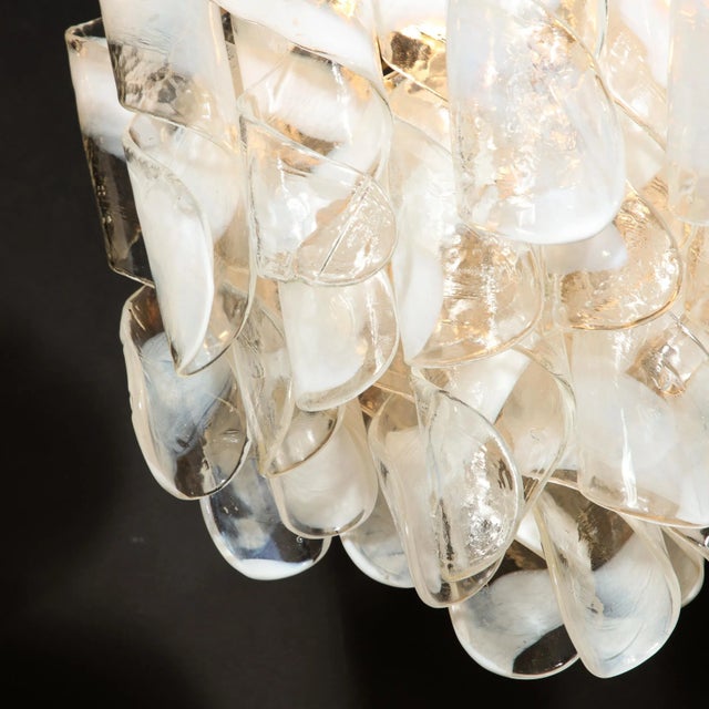 Mid-Century Modernist Hand-Blown Murano Glass Torciglioni Chandelier by Mazzega For Sale - Image 9 of 12
