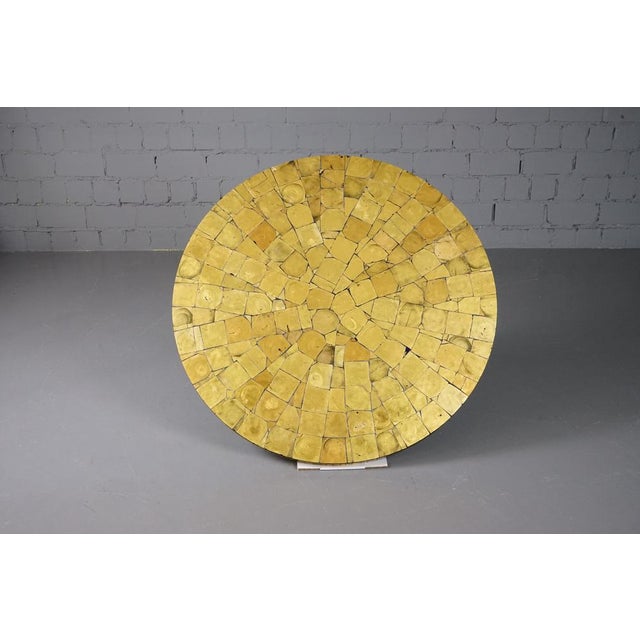 Mosaic with 18K gold leaf. Signs of age and wear - Slightly bumped and rubbed in places.