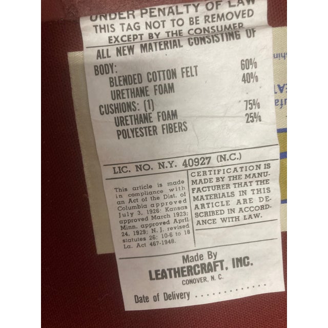 Late 20th Century Postmodern Overstuffed Leather Club Chair and Ottoman in Dusty Rose Leather by Leathercraft For Sale - Image 10 of 12