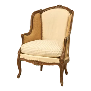 Antique French Hand-Carved Walnut Louis XV Style Chair, Down Cushion Circa 1880s