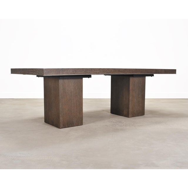 Bernhardt Linea Cerused Oak Modern Pedestal Dining Table 7.5 Ft For Sale - Image 10 of 17