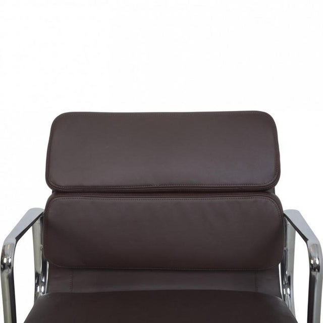 EA208 Softpad Chair in Nevada Coffee Aniline Leather by Charles Eames, 2007 For Sale - Image 11 of 16