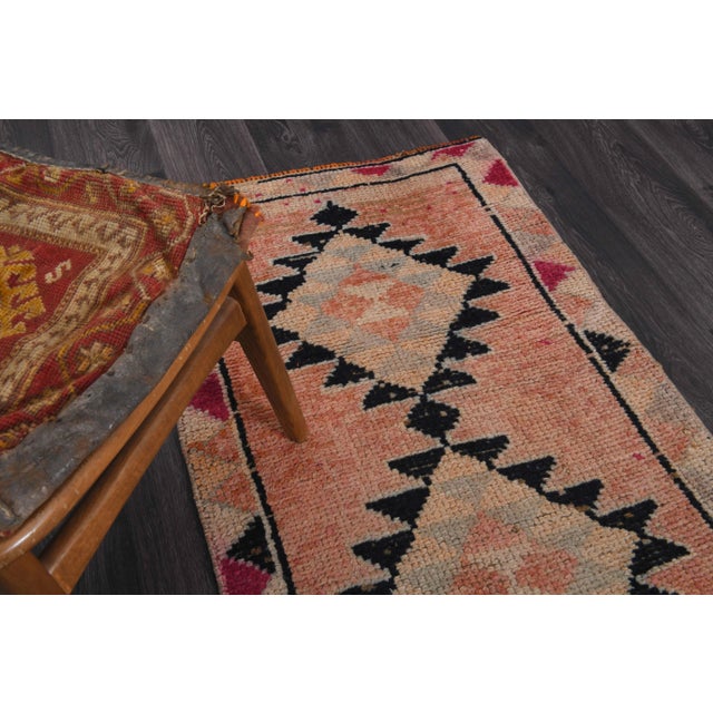 1970s 1970s Vintage Turkish Hand-Knotted Wool Cotton Beige Runner Rug For Sale - Image 5 of 11