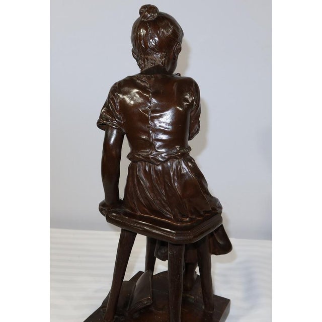A. Massoulle, Jeune fille assise, Late 1800s, Bronze For Sale - Image 15 of 18