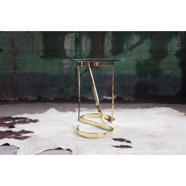 Metal Mid-Century Brass Ribbon Curved Console Table by Milo Baughman Dia, 1970s For Sale - Image 7 of 11