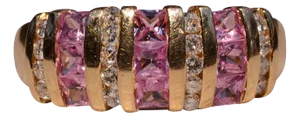 The Delrey Road: Pink Topaz and Diamond Set Ring