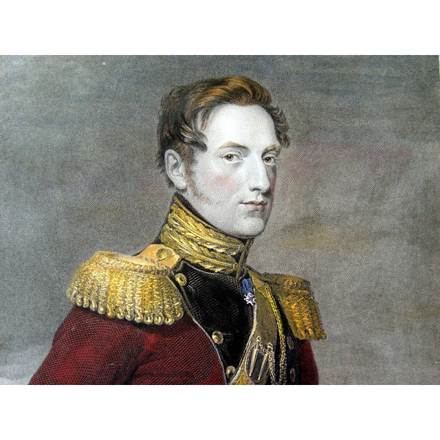 Portraiture 1826 Nicholas 1st Emperor Hand-Colored Engraving, Printed by George Dawe and Engraved by John Henry Robinson For Sale - Image 3 of 3