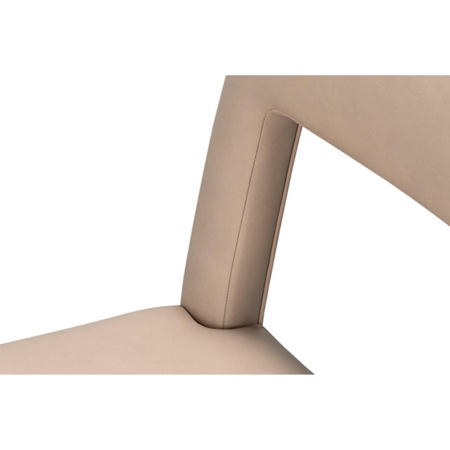 Keyhole Back Leather Dining Chairs, Set of 2 For Sale - Image 9 of 12