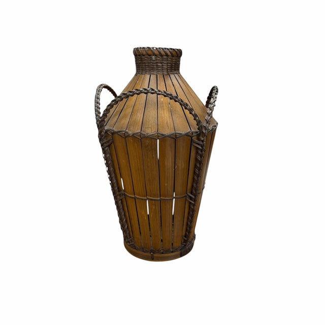 Japanese Vintage Japanese Hand Woven Bamboo Cormorant Fishing Basket For Sale - Image 3 of 5