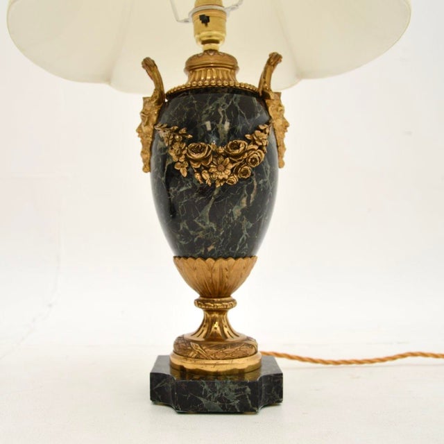 Antique French Marble and Gilt Bronze Lamps, 1890s, Set of 2 For Sale - Image 3 of 9