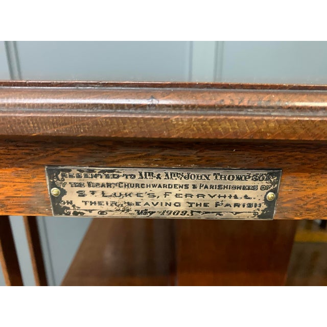 Large Antique Oak Revolving Bookcase, 1905 For Sale - Image 4 of 11