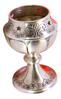 Silver Candlestick with Gummed Engraving