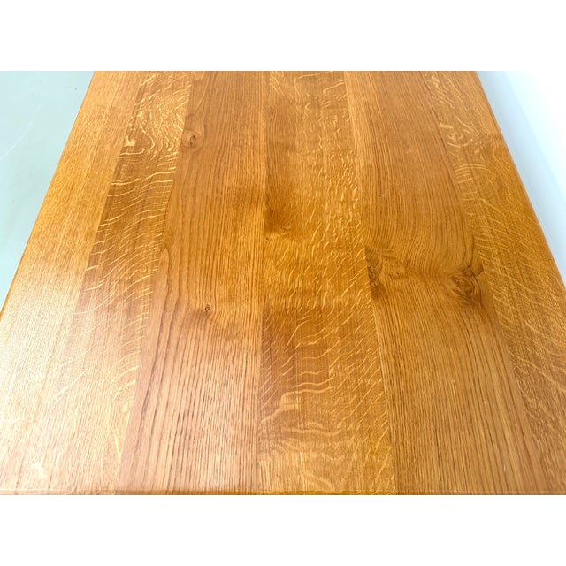 Large Brutalist Dining Table in Oak, 1970s For Sale - Image 11 of 18