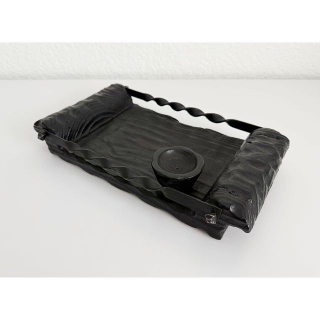 Black 1960s Brutalist Spanish Valet Tray For Sale - Image 8 of 9