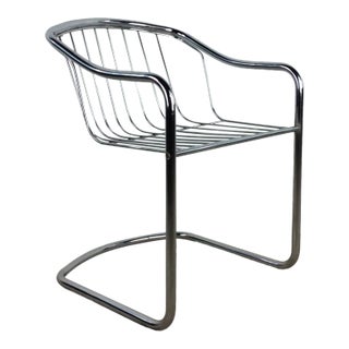 Mid Century Modern Chrome Cantilever Basket Chair For Sale